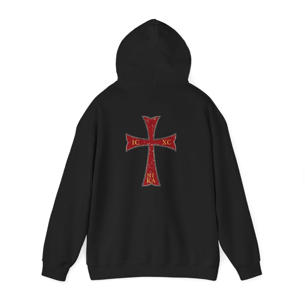 "Jesus Christ Conquers" - Crimson Templar Cross Hoodie