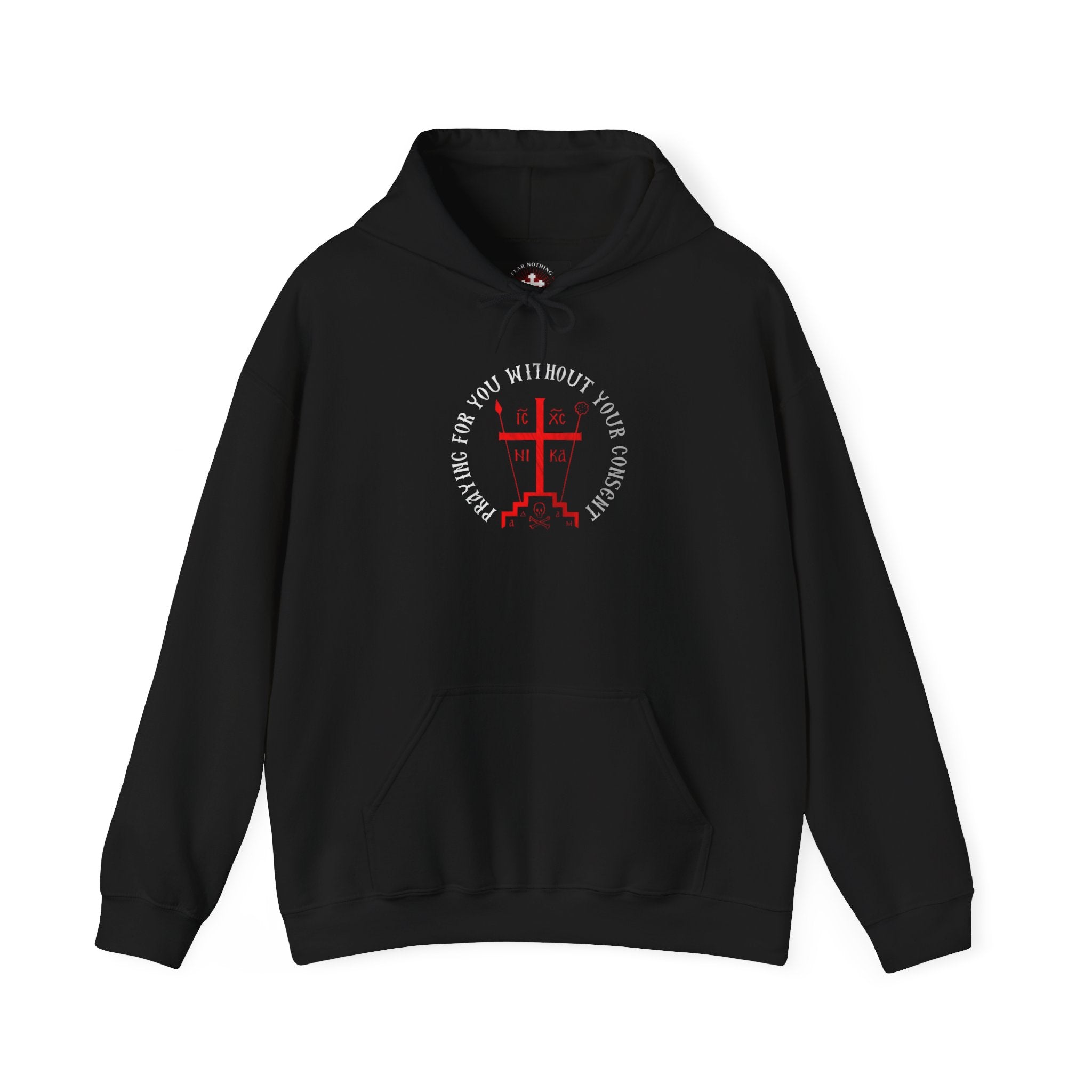 Christian Cross Hoodie — "He Leadeth Me" Inspirational Religious Sweatshirt