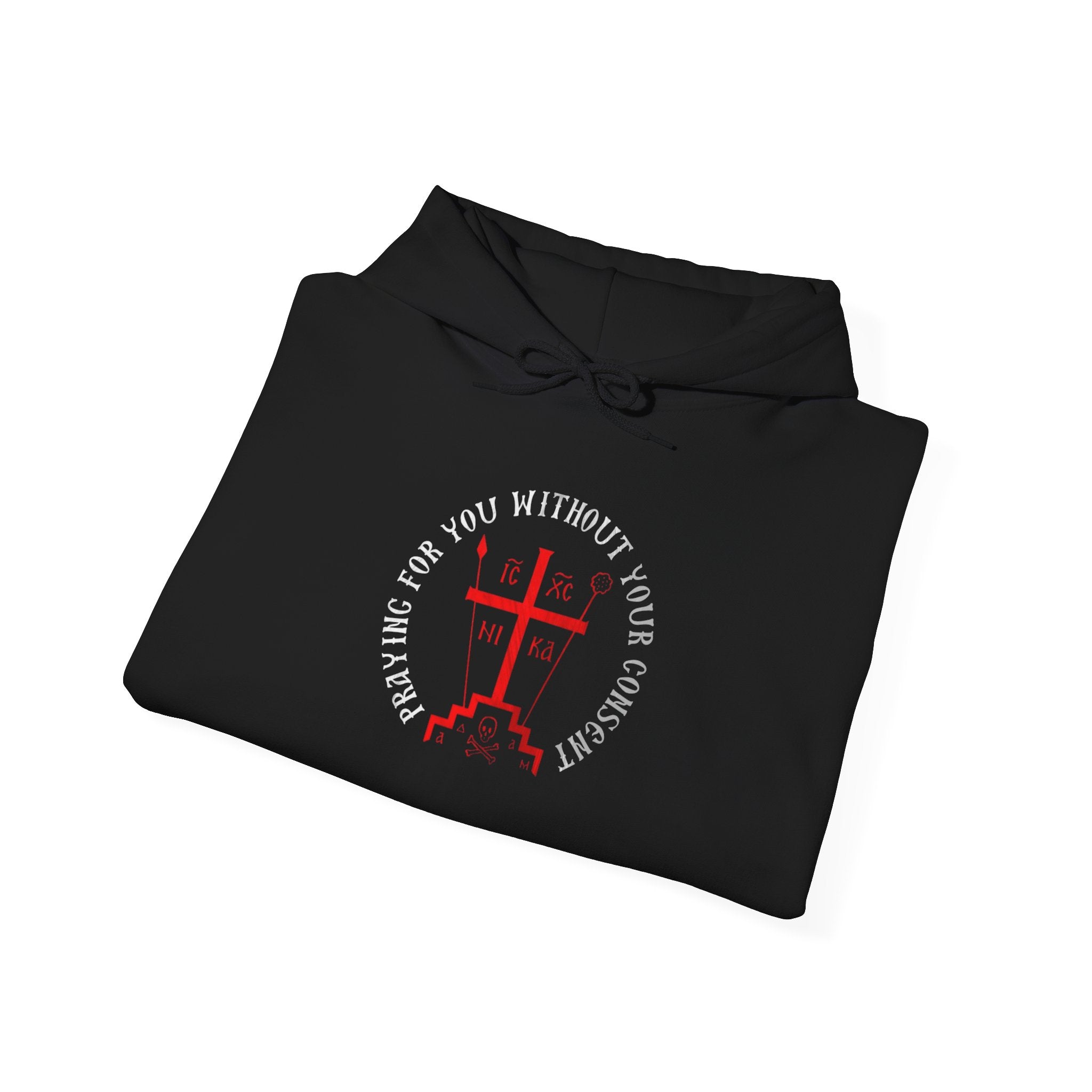 Christian Cross Hoodie — "He Leadeth Me" Inspirational Religious Sweatshirt