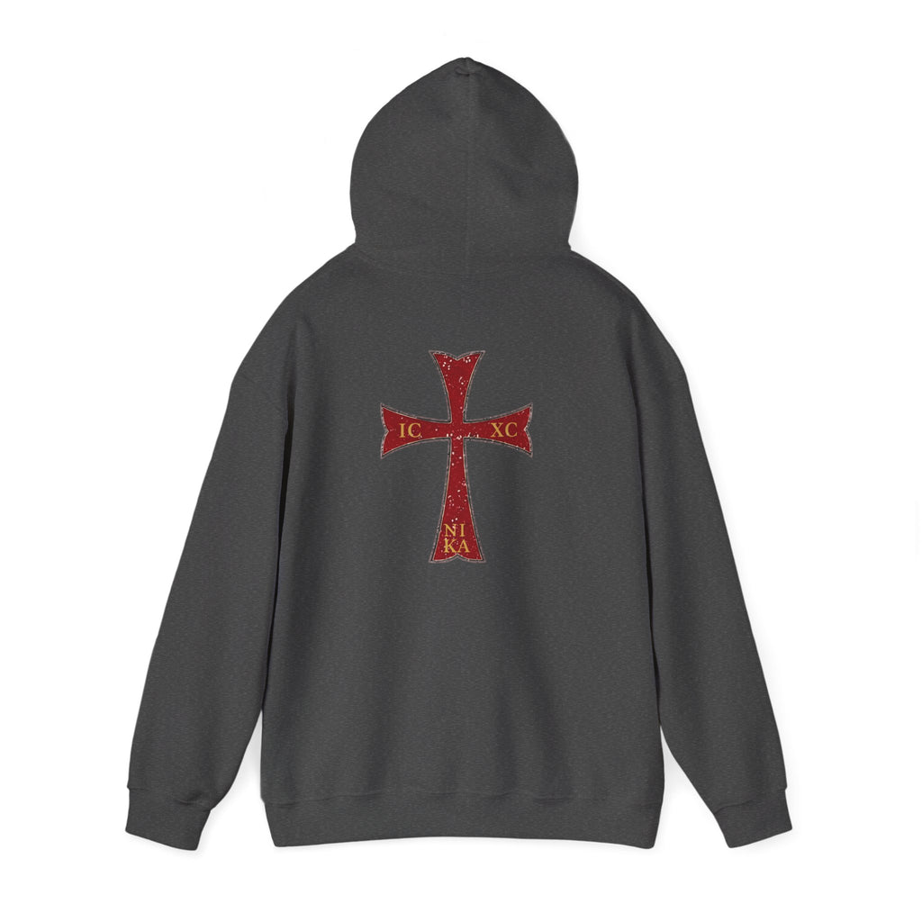 "Jesus Christ Conquers" - Crimson Templar Cross Hoodie