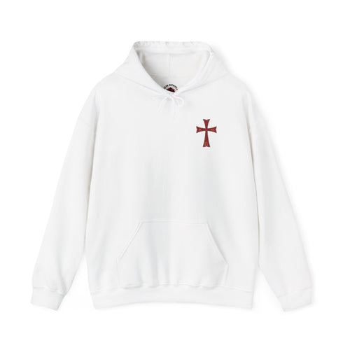 "Jesus Christ Conquers" - Crimson Templar Cross Hoodie