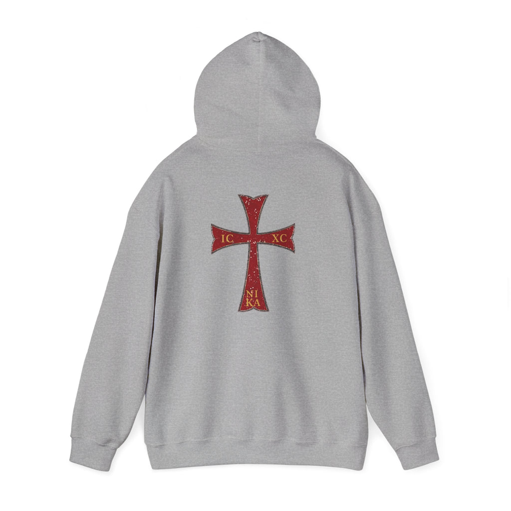 "Jesus Christ Conquers" - Crimson Templar Cross Hoodie